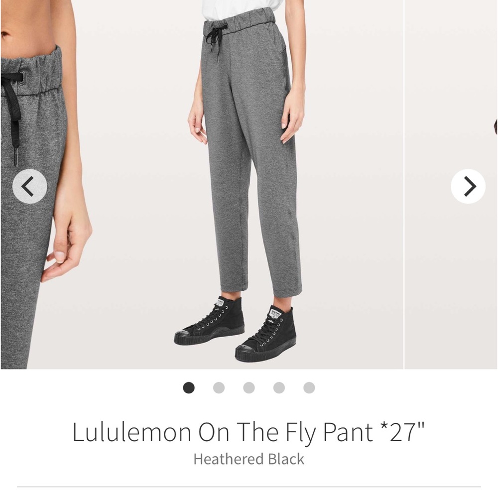 Lululemon on the fly 7/8 pant heathered black